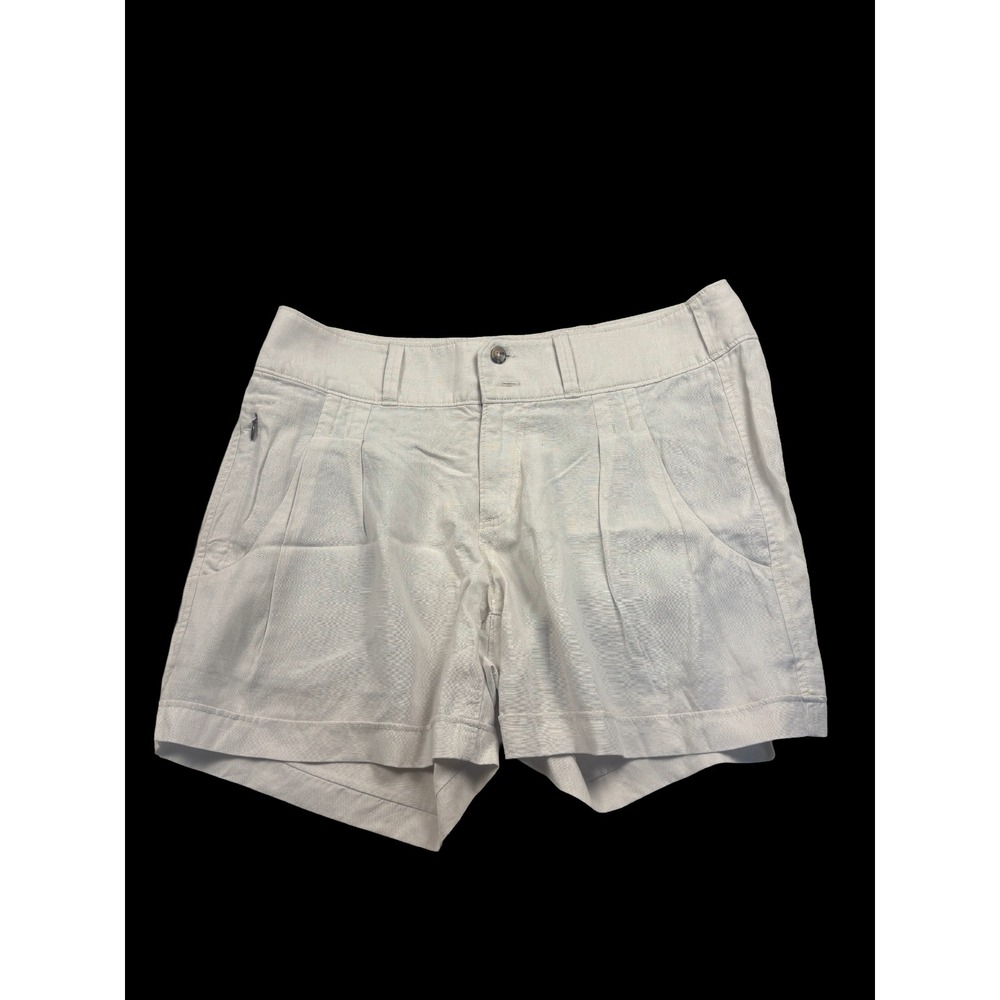 Nau Linen Blend Shorts Womens Size 12 Beige Pull On Casual Summer NWT Chic‎